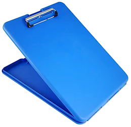 CLIPBOARD, SAUNDERS, PLASTIC, STORAGE, LETTER SIZE, BLUE LARGE